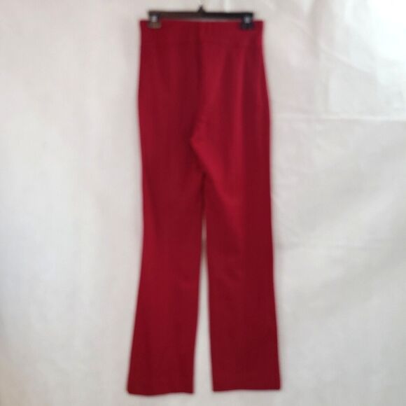 New MARC CAIN Women's (6) Red Herringbone Knit Side Zip Elastic Waist Pants $370 - Picture 6 of 10